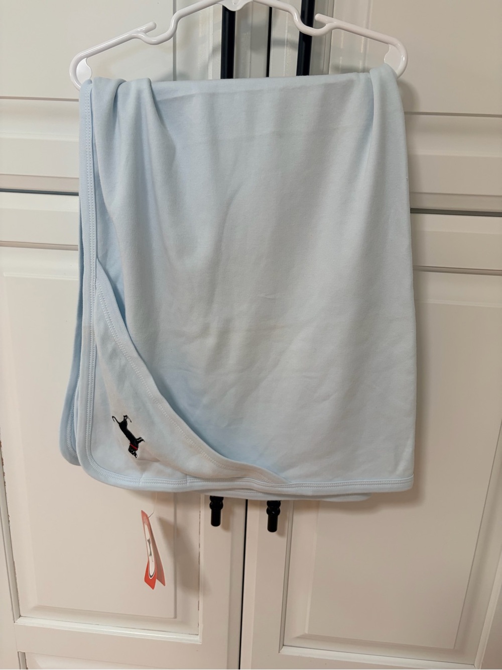 The black dog hooded baby blanket